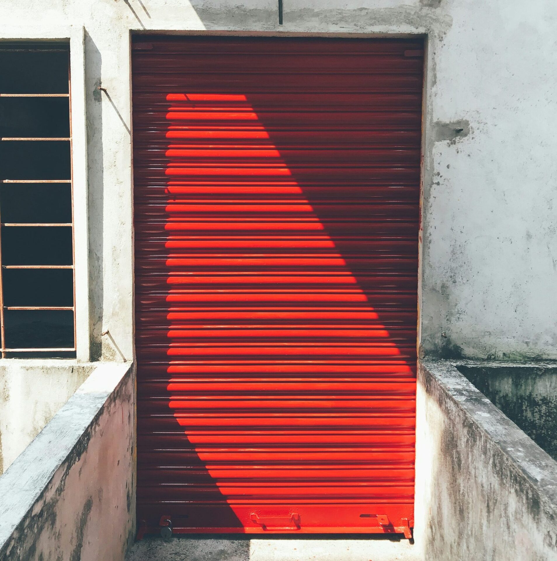 Red shop shutter