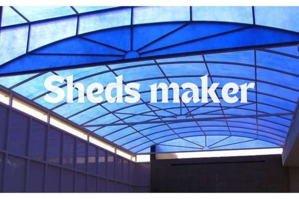 Blue fiber shed for outdoor