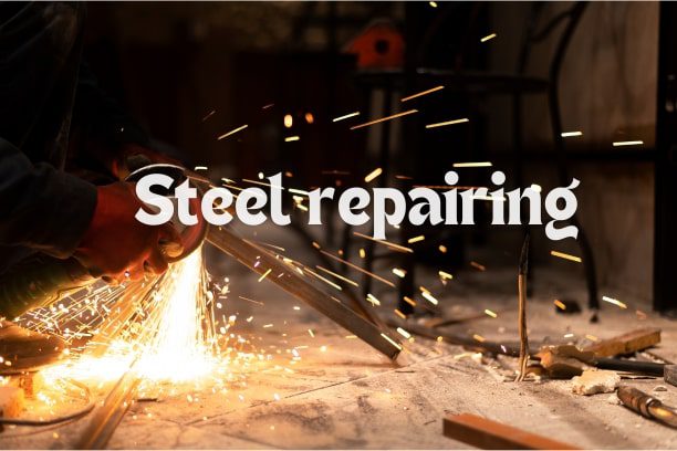 man grinding steel