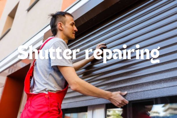Man repairing shutter